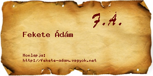 Fekete Ádám névjegykártya